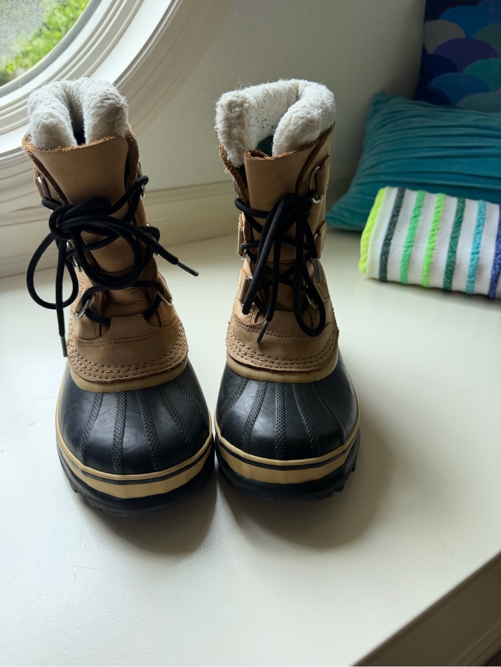Kids Waterproof Winter Yoot Pac Sorel Boots - Tan and Black
